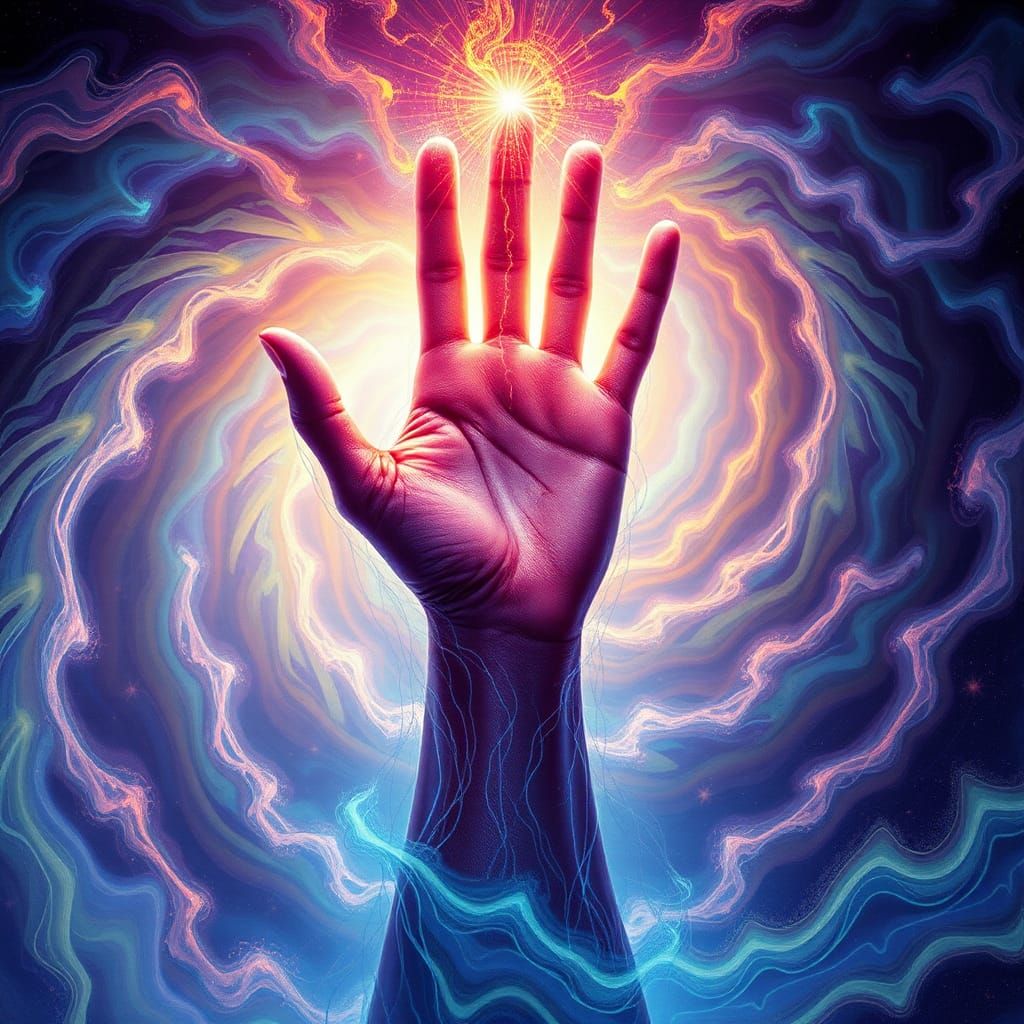 Mystical Hand Unleashing Fractal Powers