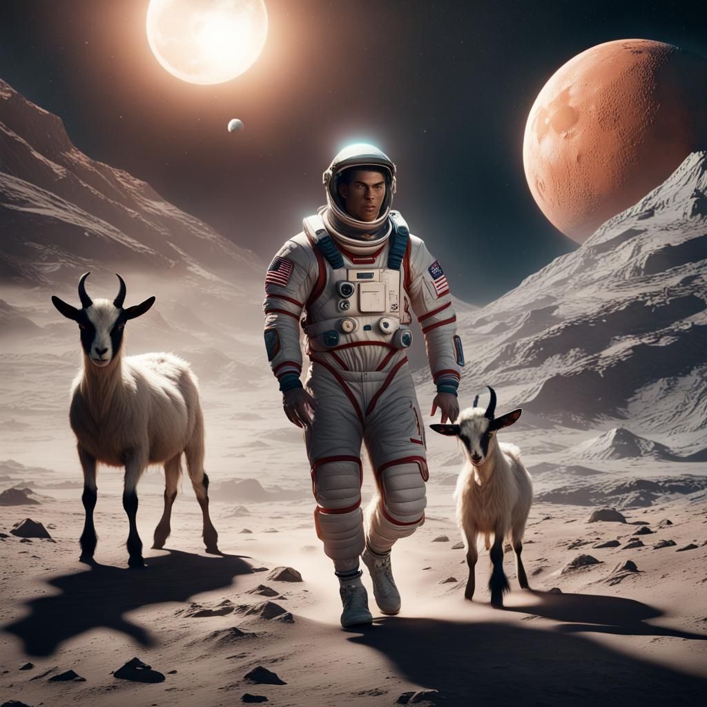 Cristiano Ronaldo on the Moon: Fantasy Art