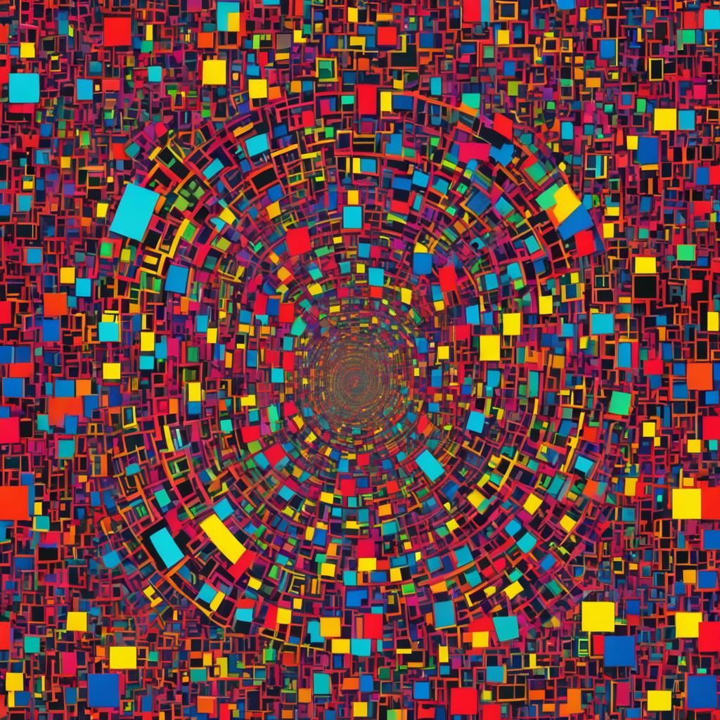 Geometric Bauhaus Pop Art in Neon Colors