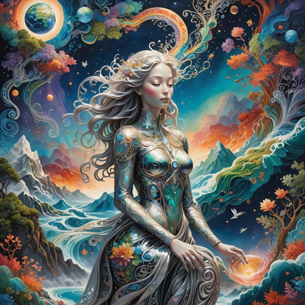 a two dimensional being looking at a three dimensional versi...