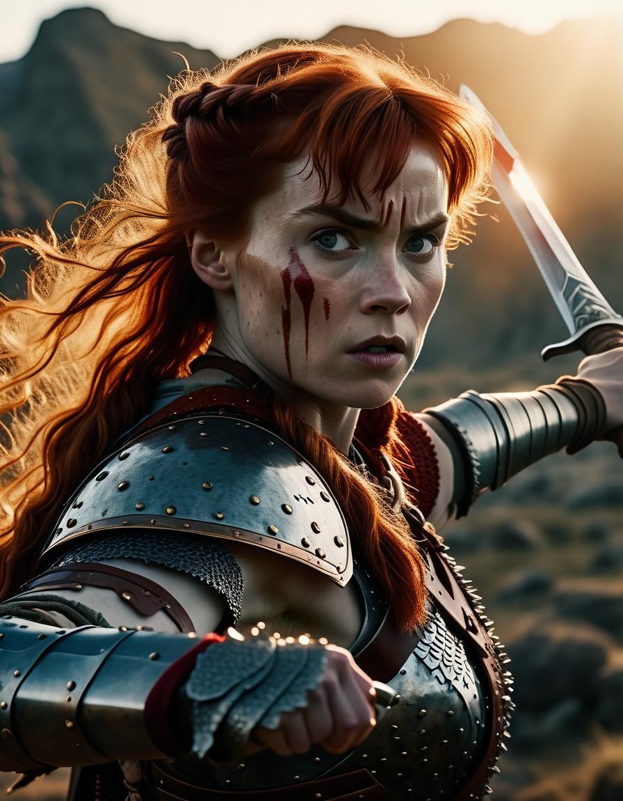 Sophia Lillis as Red Sonja in Mythical Battle