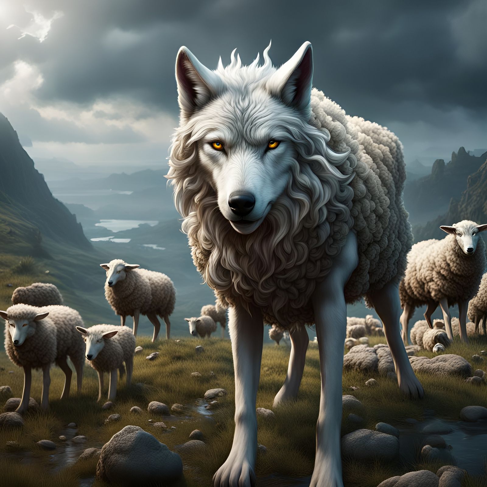 Wolf in Sheep's Clothing: Detailed Matte Painting