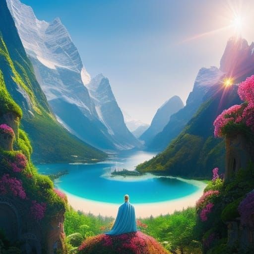 Buddha Travels to Paradise Through Stargate Portal