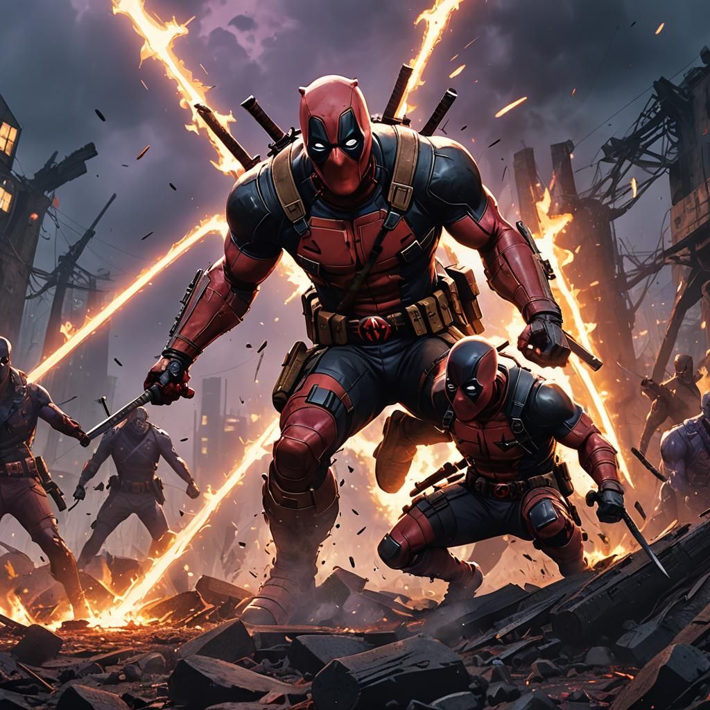 Demonic Deadpool Slices Through Hell Realm