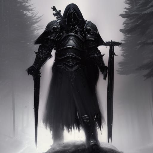 High Gothic Death Knight in Dark Forest