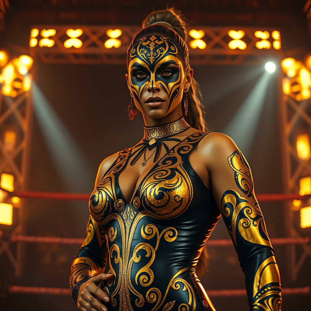 Female Wrestler Inspired by Goldust in Dark Fantasy