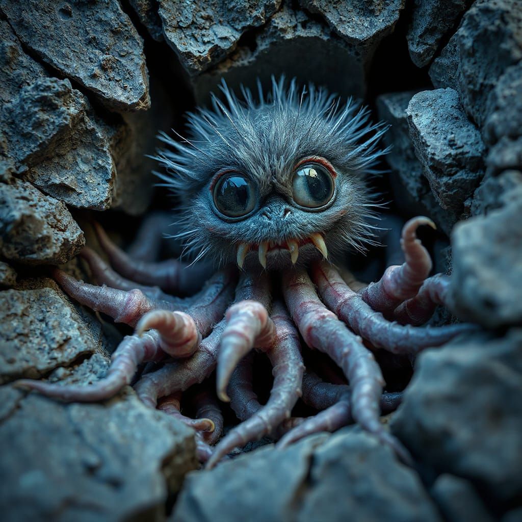 Creepy Cute Furry Creature with Tentacles