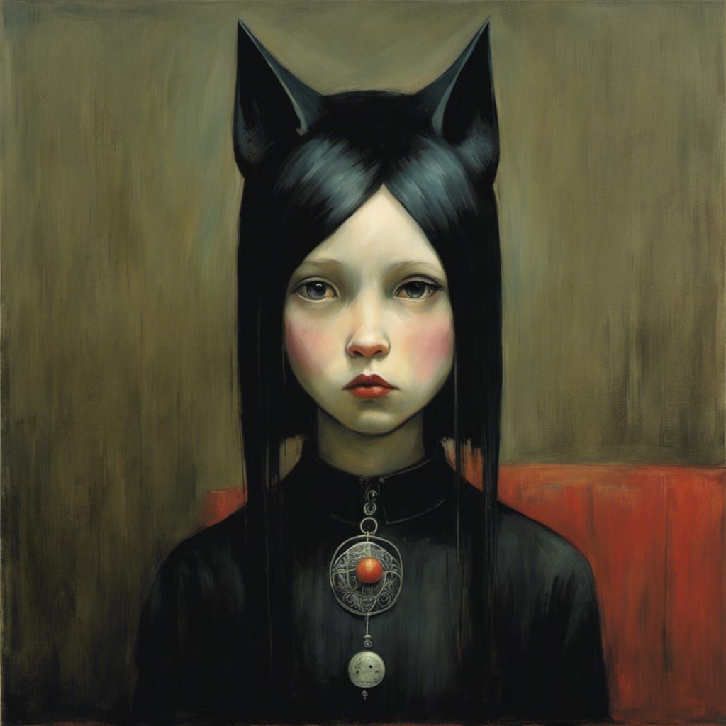 Moody Goth Punk Girl Illustration