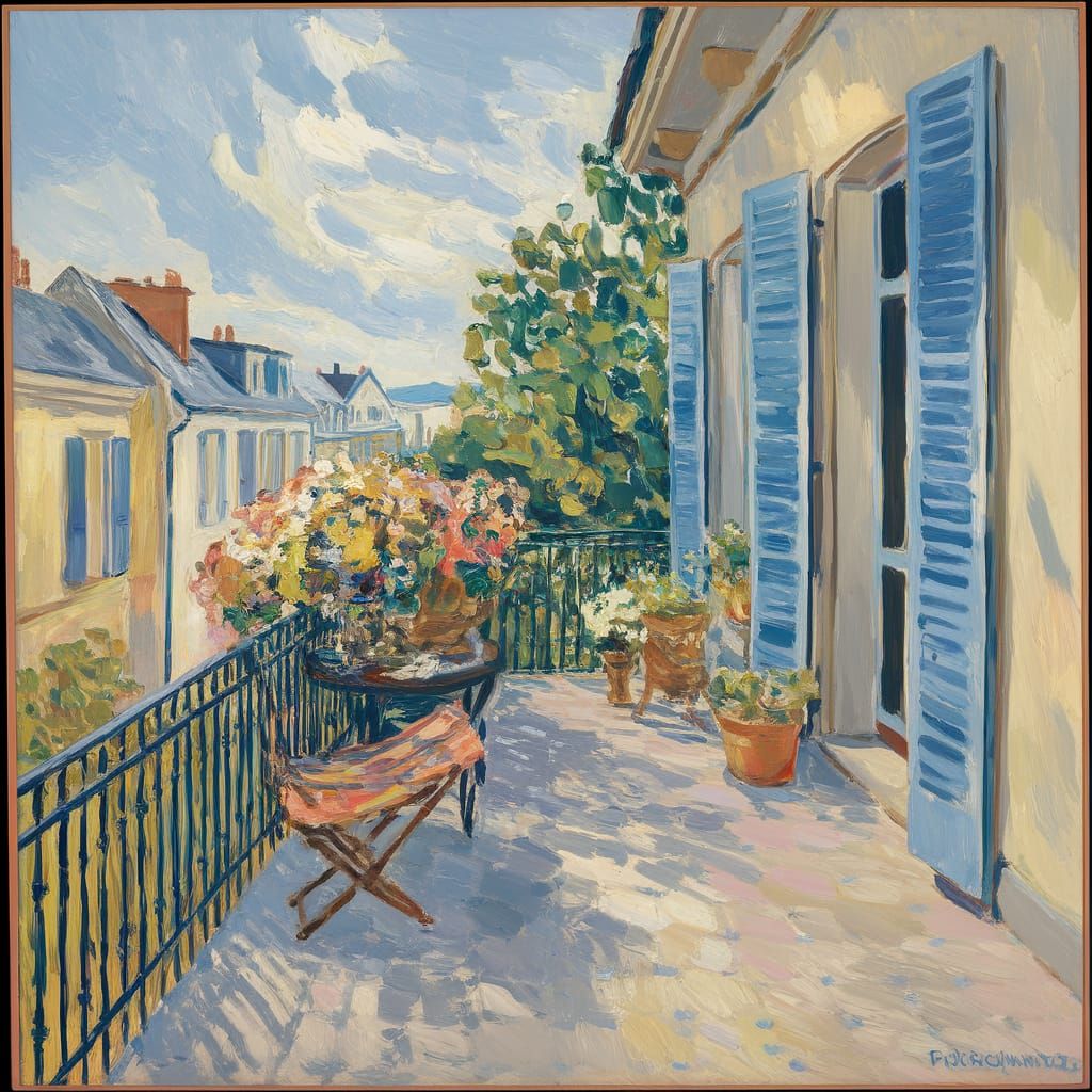 Blue Balcony, post-impressionism