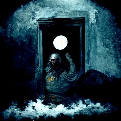 Eerie Moonlit Intruder in Gothic Horror Style