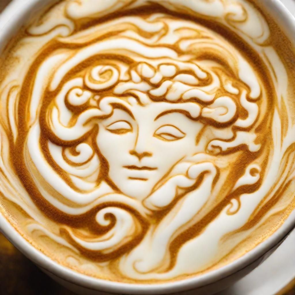 Baroque Medusa Latte Art Masterpiece