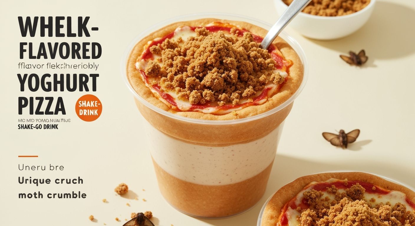 Whelk flavored yogurt pizza on-the-go