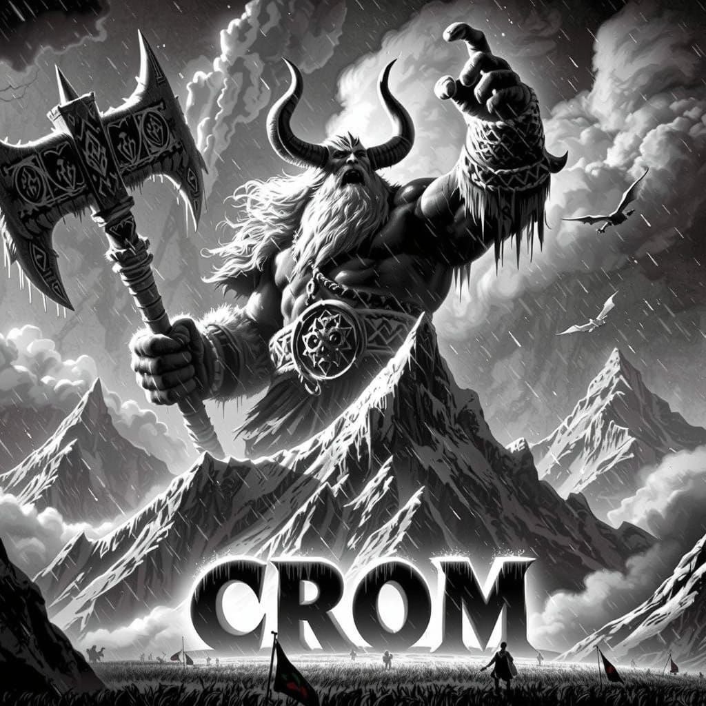 Majestic Nordic Warrior God Crom Summoning Storm
