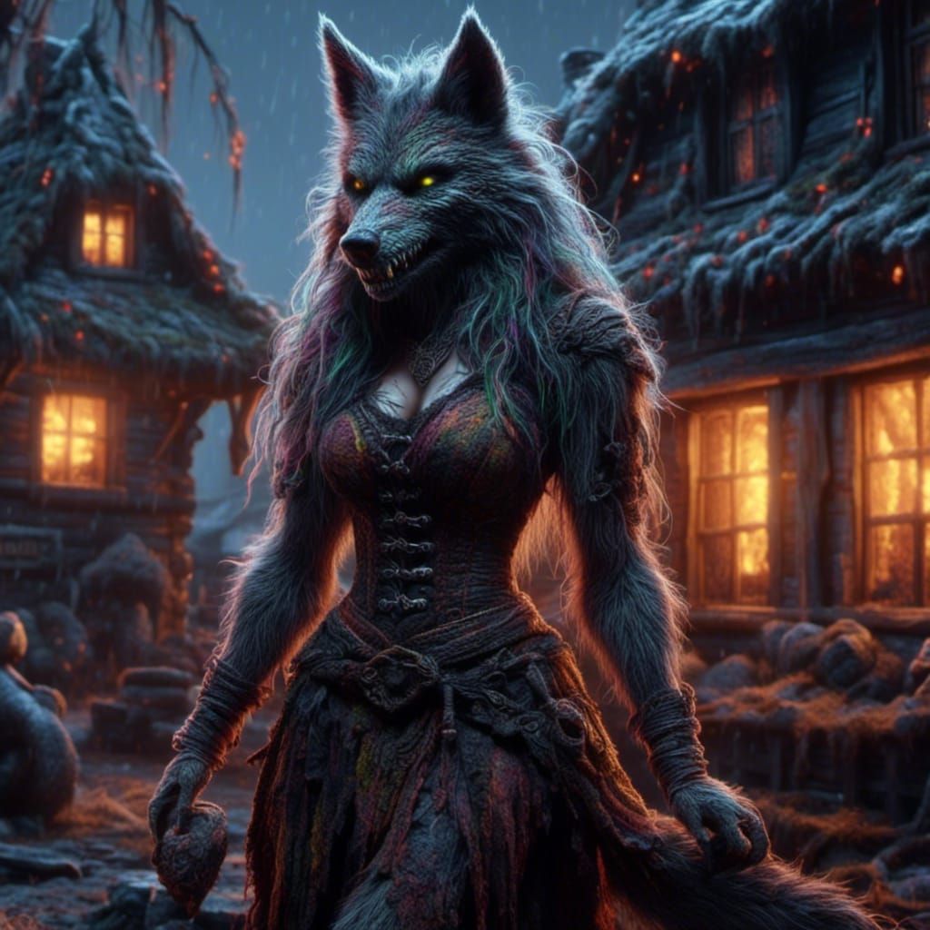 Realistic Female Werewolf Transformation in Medieval Setting