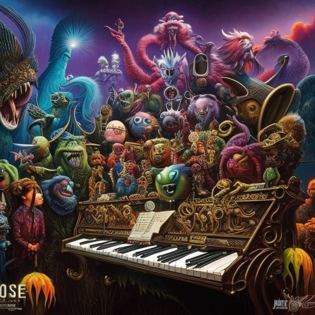 Monsters Music Band in Surreal Style