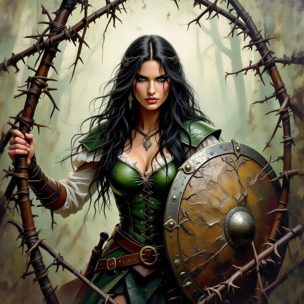 Forest Goddess Emerging: Encaustic Impasto Painting