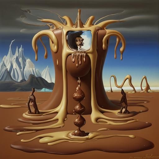 Surreal Melting Chocolate in Salvador Dali Style