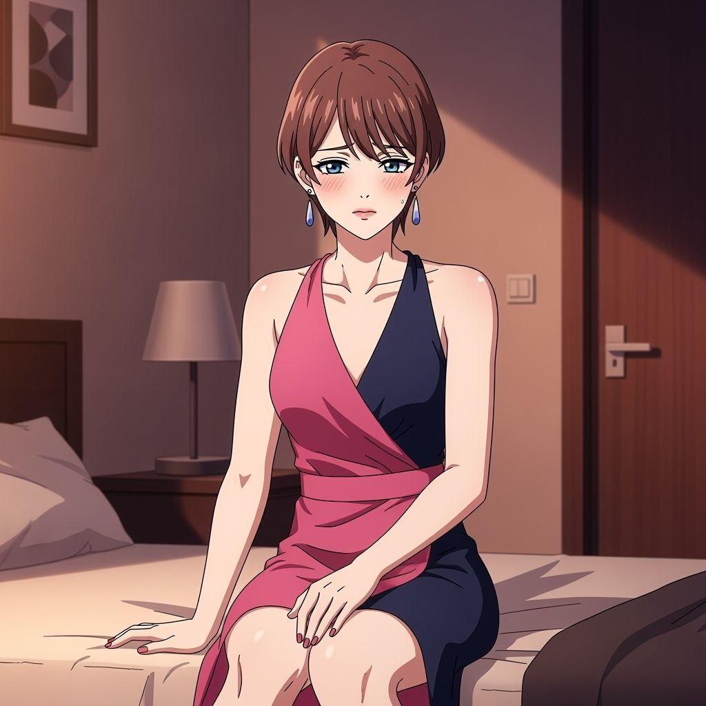 Young Man in Evening Dress, Cel-Shaded Anime Style