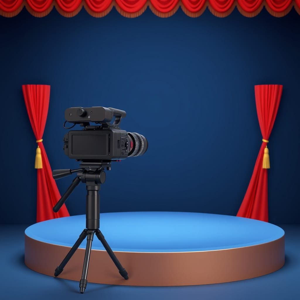 Hyperrealistic Video Camera on Stage in 3D