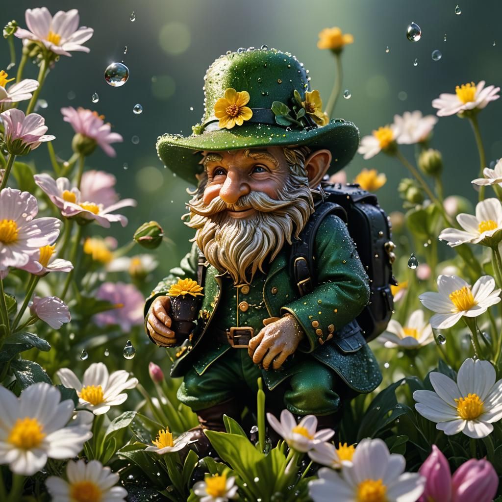 Leprechaun Pollen Collection: Hyperdetailed Macro Photograph