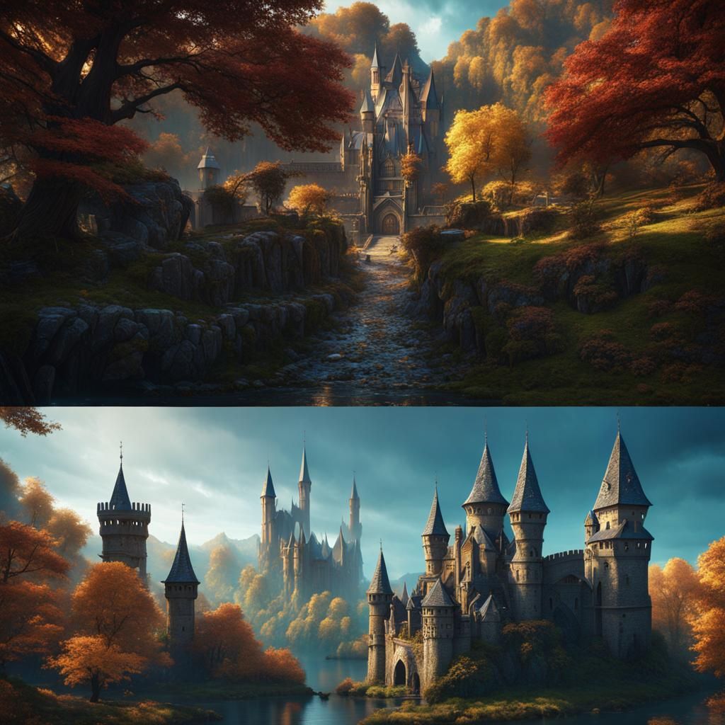 Detailed Medieval Fantasy Art in Deep Color