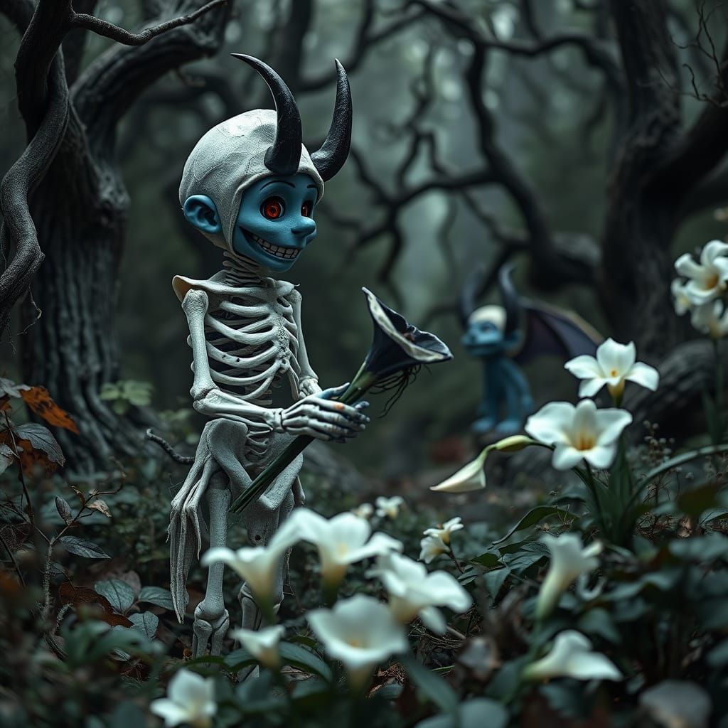 Undead Smurf in Mystical Landscape