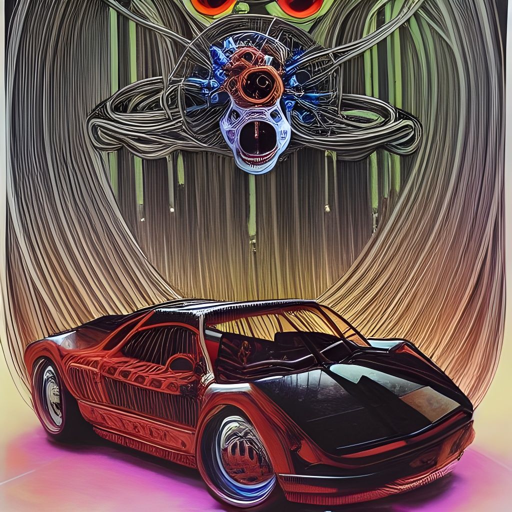 Spaghetti-Wrapped Supercar: A Macabre Contemporary Artwork