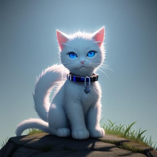 Pixel Art Minecraft Kitten Tail in Anime Style