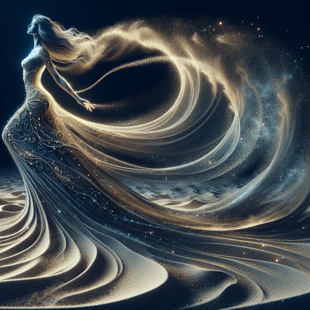 Sand Goddess Dancing in the Wind: Digital Art