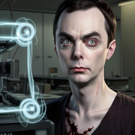 Zombie in Caltech Physics Lab in Zombiecore Style