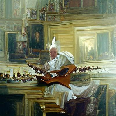 pope playing guitar