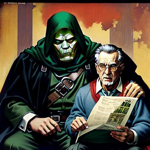 Dr. Doom in Norman Rockwell Style