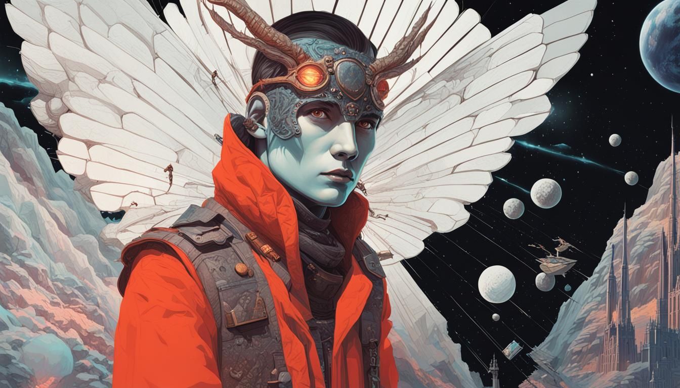 Surreal Portrait Blending Fantasy and Digital Art