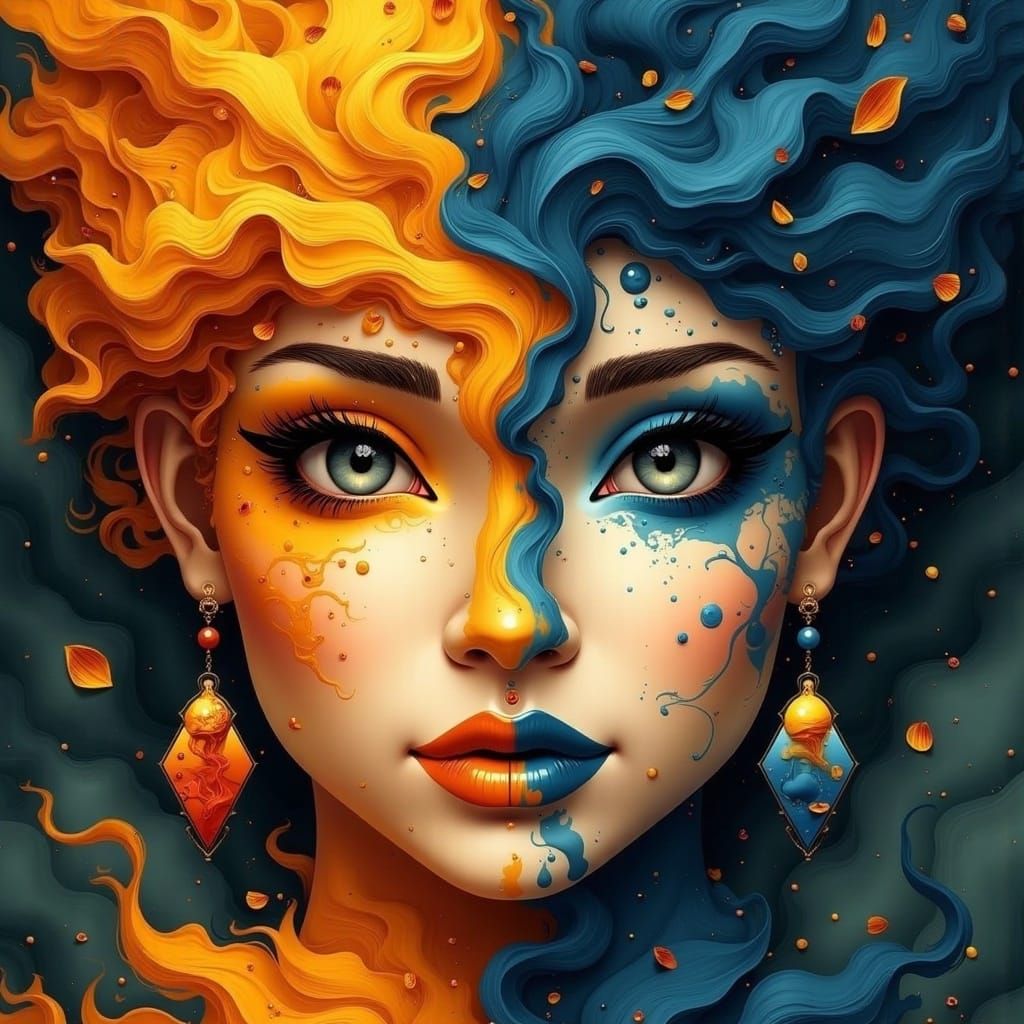 Earth and Fire Portrait: Elemental Beauty