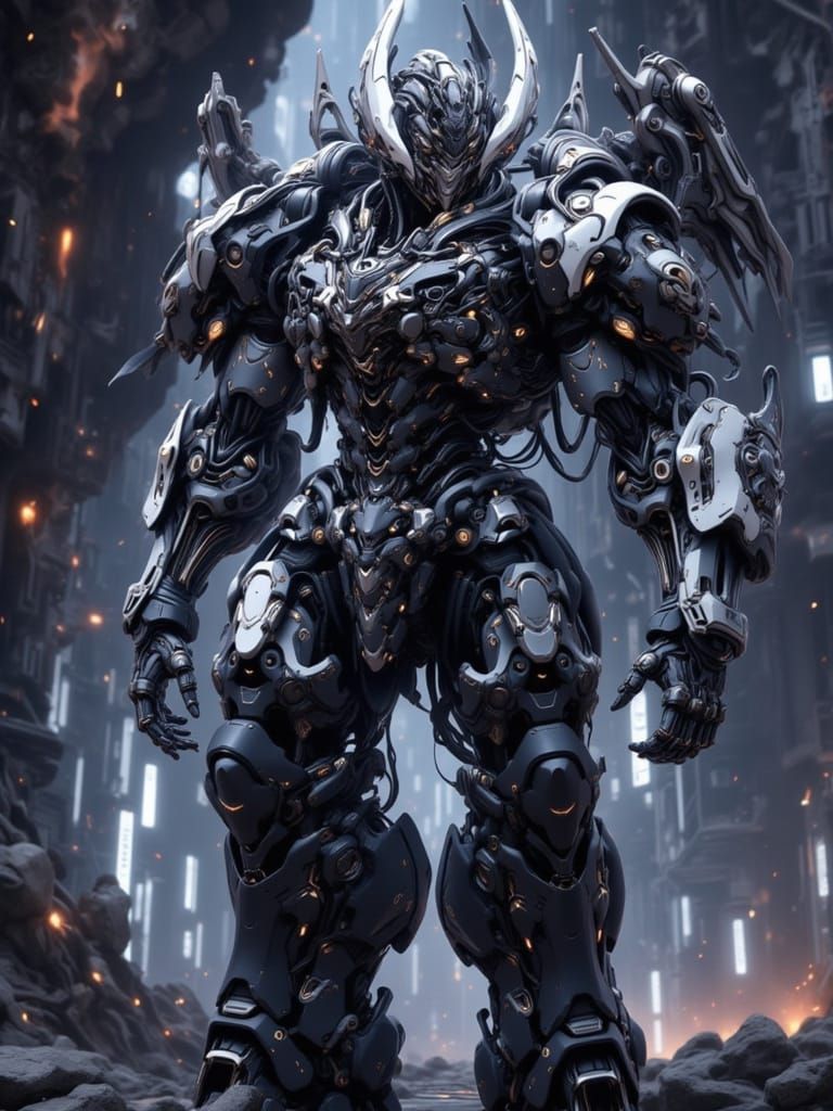 Eldar Warrior in Sci-Fi Armor, Cinematic Still