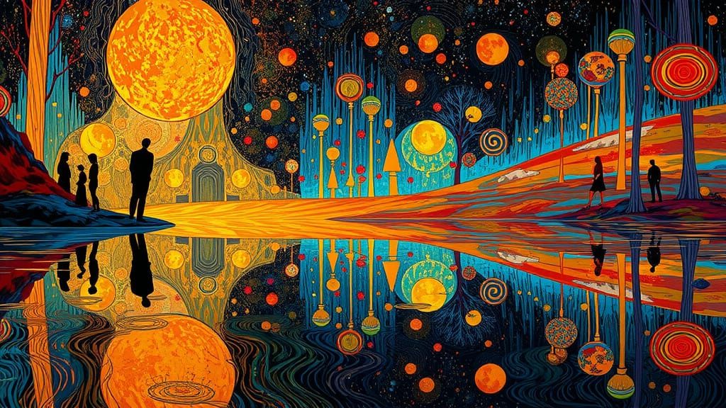 Alien Landscape in Art Nouveau Style