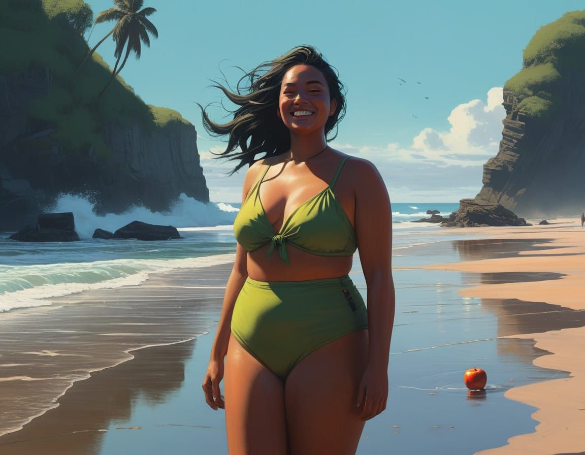 Lush Tropical Paradise in Vibrant Colors