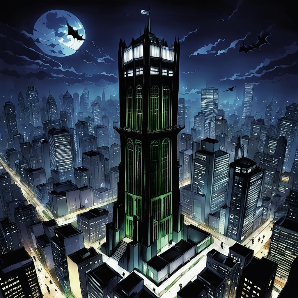 Teen Titans Tower in Gotham, Anime Style