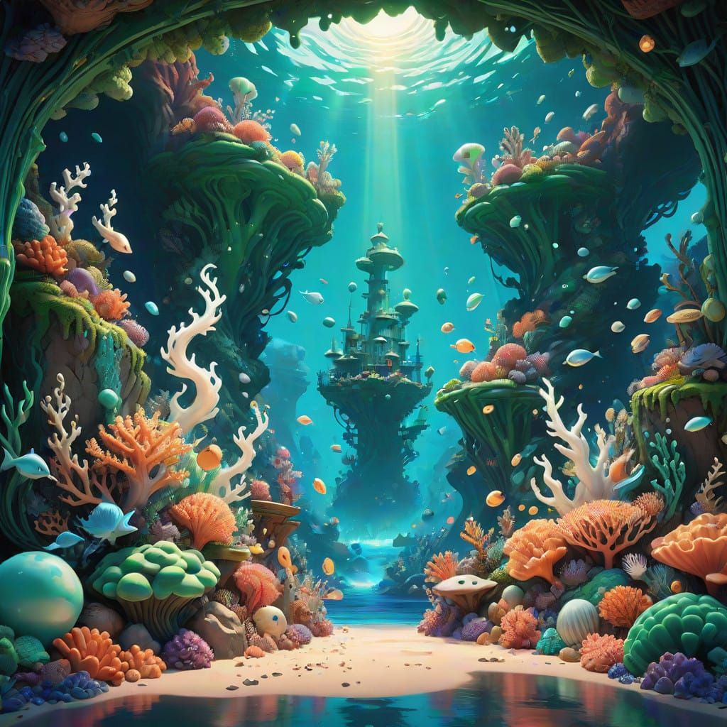 Ethereal Siren of the Sea in Iridescent Beauty