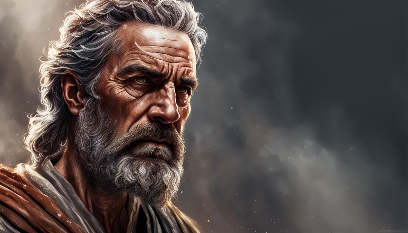 Prophet Isaiah: Hyperrealistic Splash Art Concept