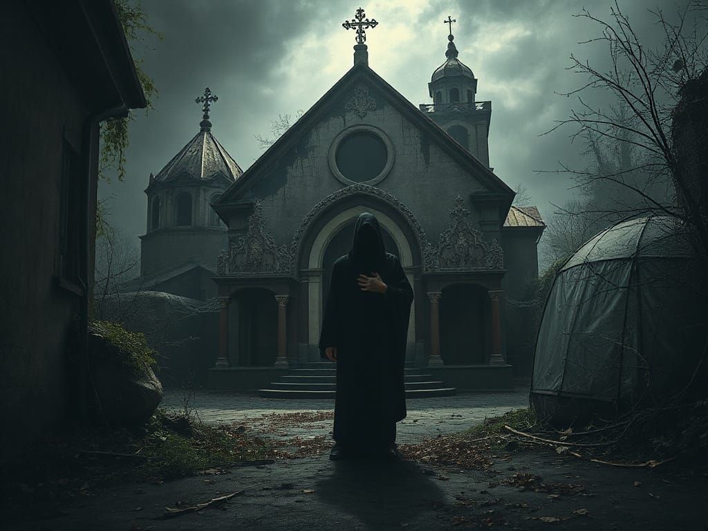 Corrupted Soul in a Faded Orthodox Church