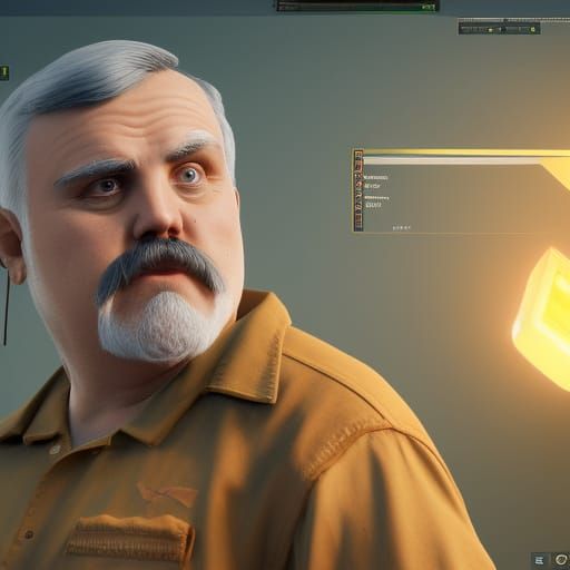 Cliff Clavin in 3D Game Cinematic Style