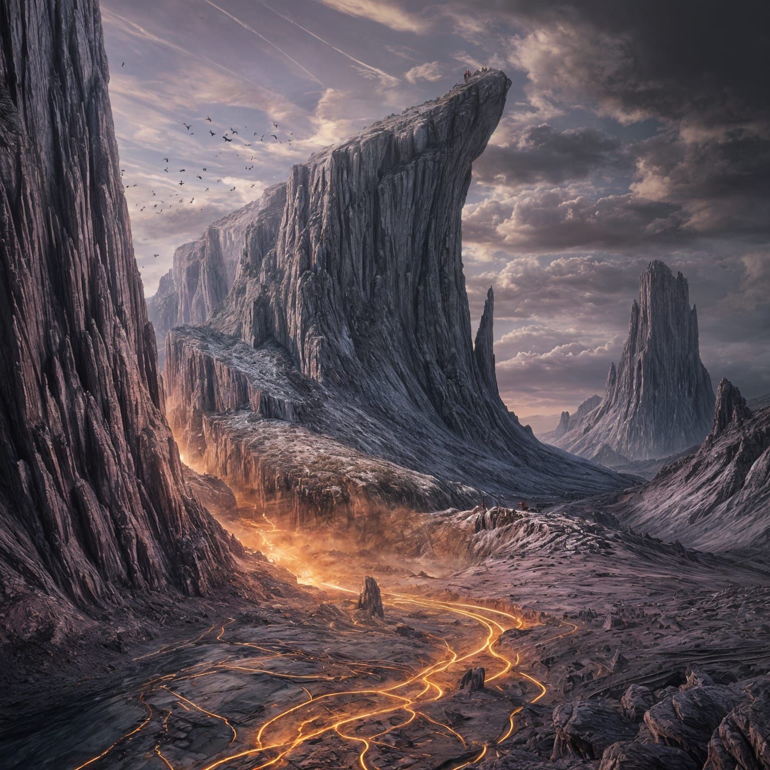 Majestic Cliff Face in Dark Fantasy Style