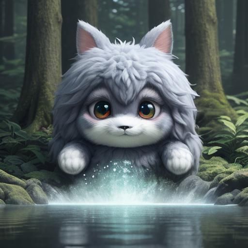 Pastel Forest Monster Inspired by Studio Ghibli