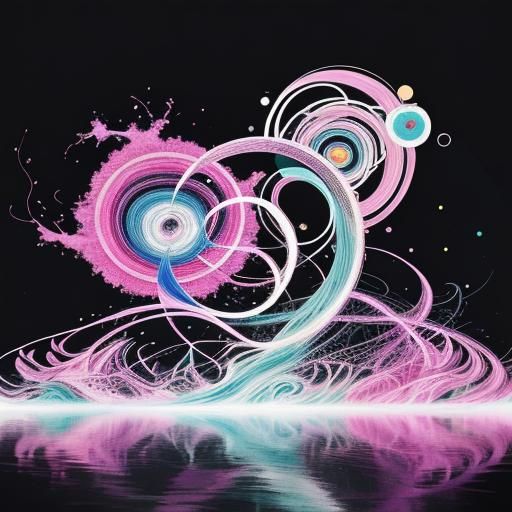 Kaleidoscopic Garden River in Takashi Murakami Style