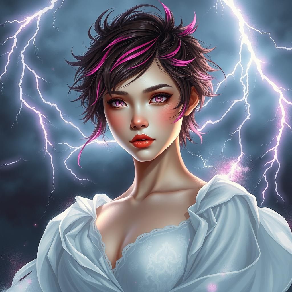 Air Elemental Woman in a Tempest