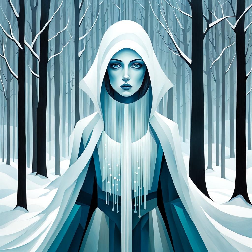 Ethereal Poltergeist in Cubist Style