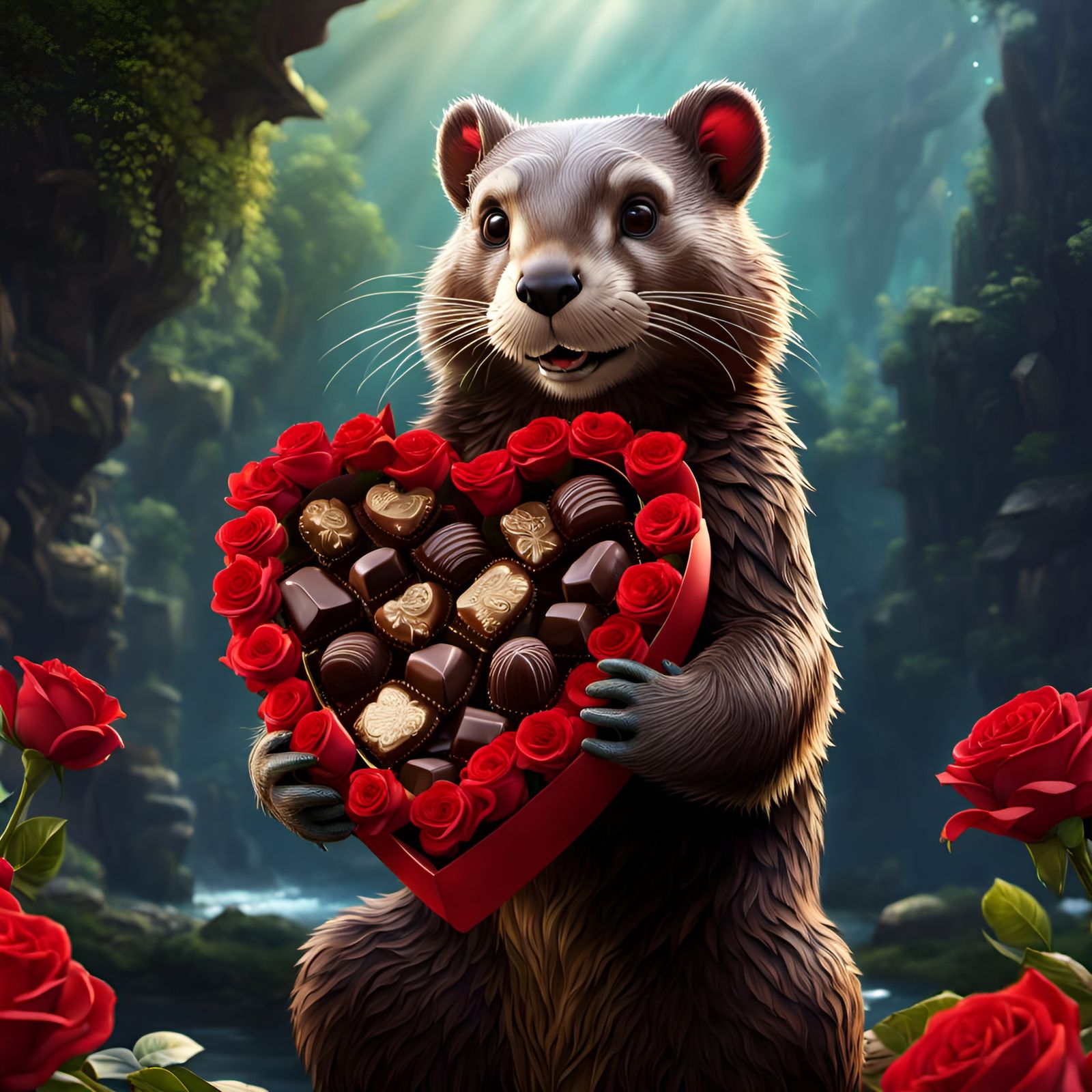 Otter Presents Roses and Chocolates: Fantasy Concept Art