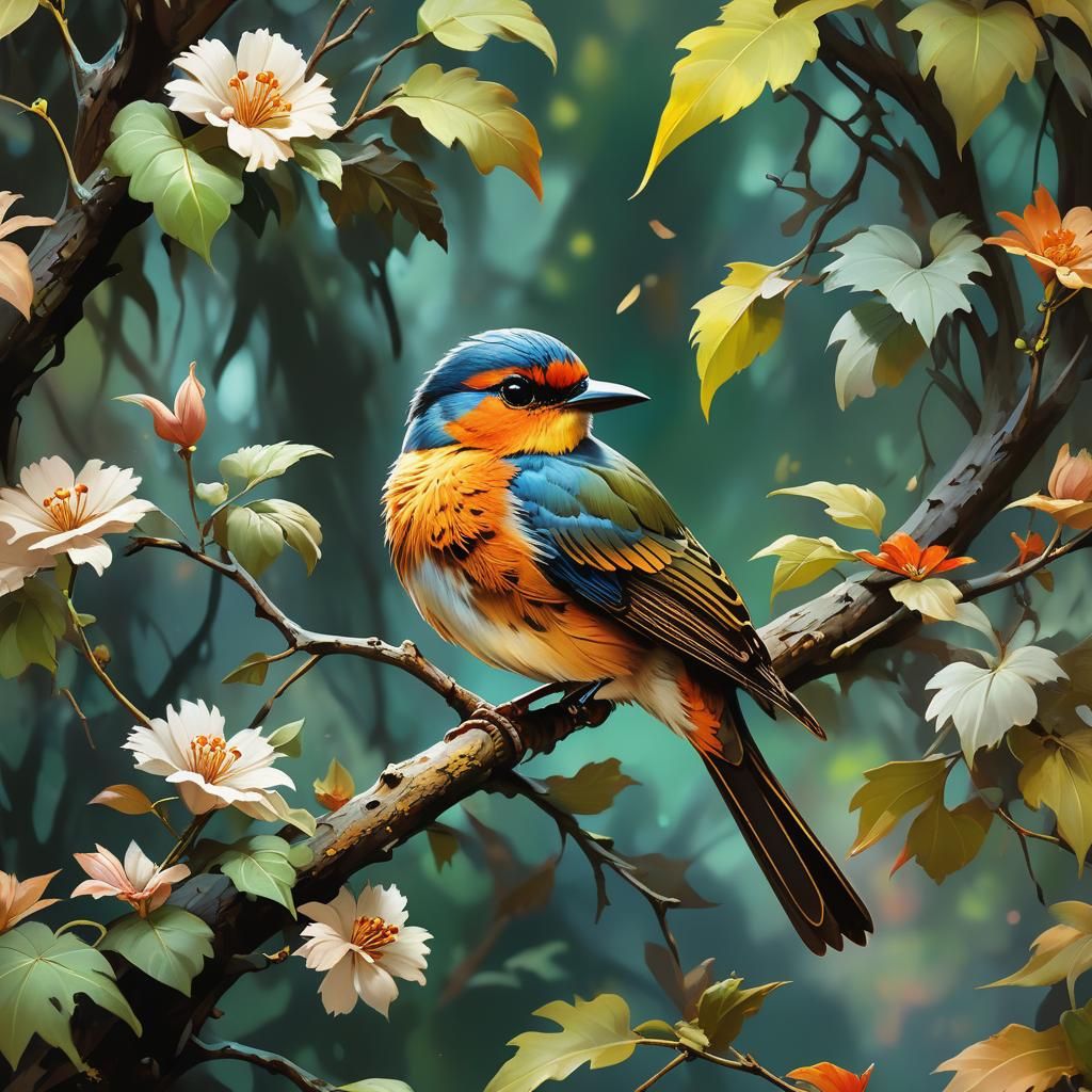 Camouflage Bird in Dark Fantasy Concept Art