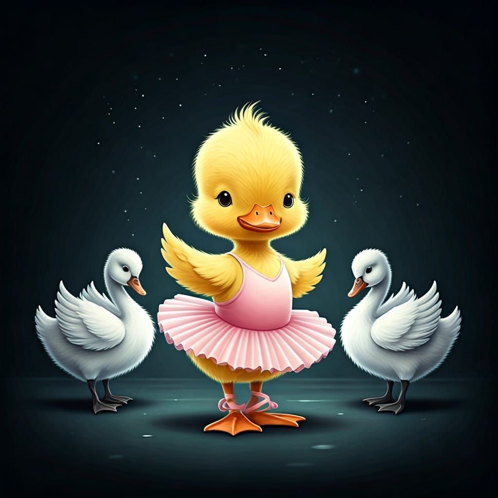Duckling's Swan Lake: A Whimsical Ballet Scene